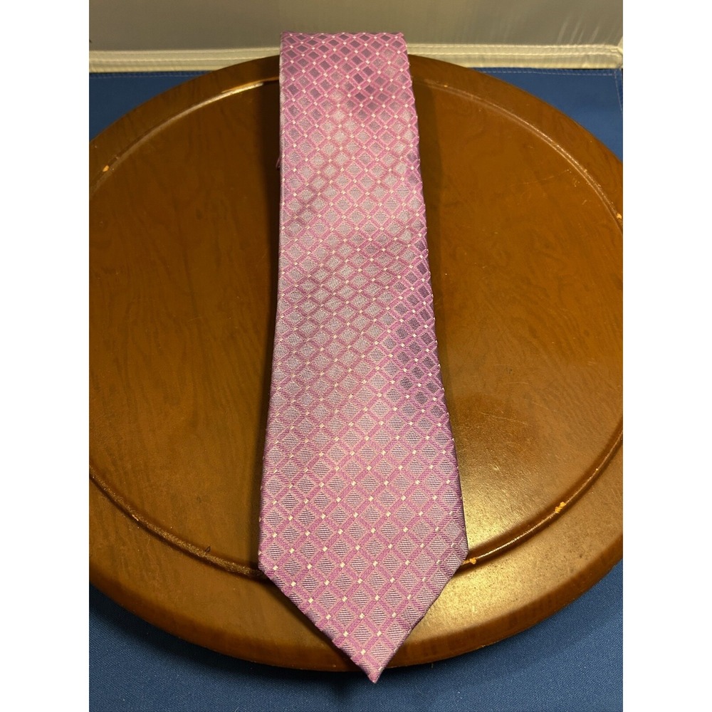 Stafford Purple Men's 100% Silk Tie Striped Necktie